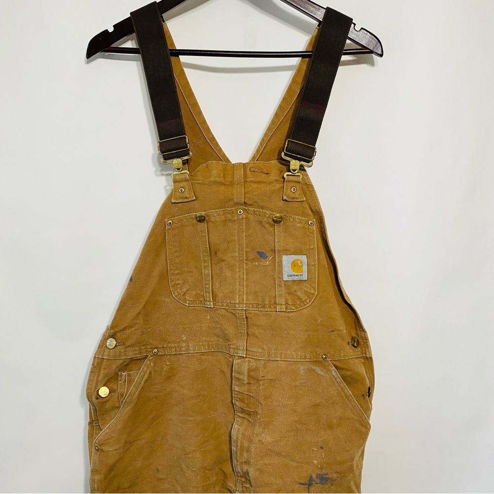 Carhartt Mens Tan Overalls Size 38 X 30
